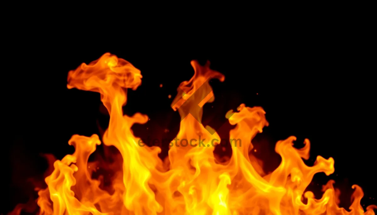 Picture of Fiery Glow: Black and Orange Flame Texture Pattern