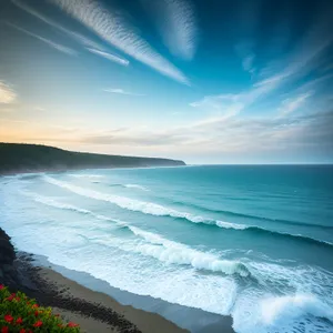 Serene Paradise: Coastline Kissed by Turquoise Waves