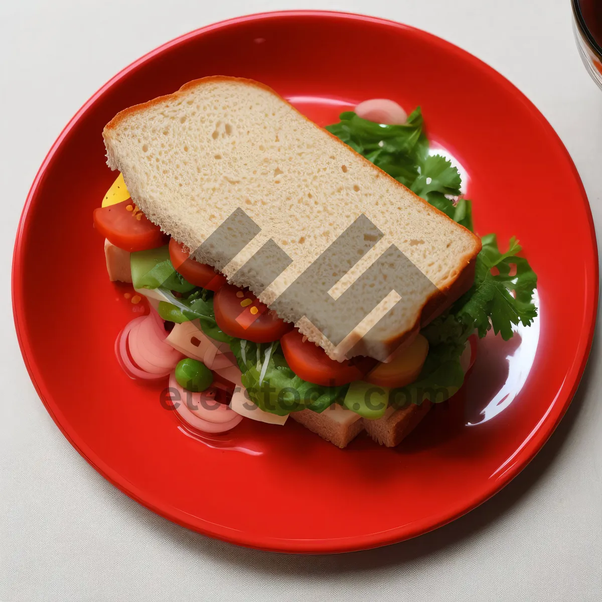 Picture of Gourmet Chicken Salad with Fresh Vegetables and Cheese