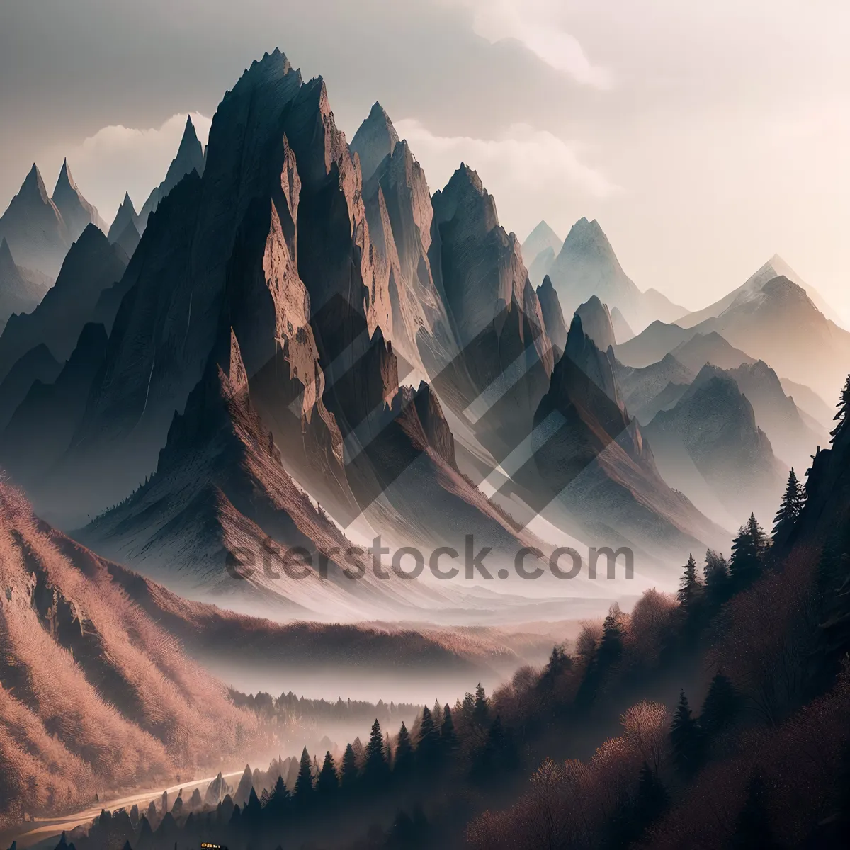 Picture of Majestic Alpine Peaks Embracing Glacial Landscape