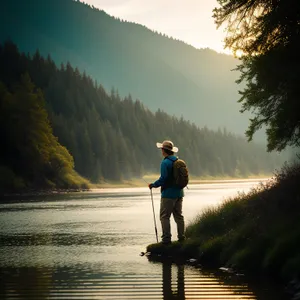 Serene Shoreline Reflections: Paddle on Azure Waters