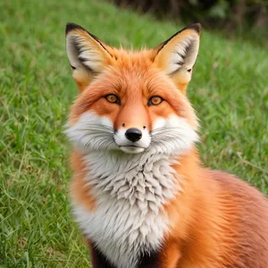 Adorable Red Fox Canine with Furry Fur