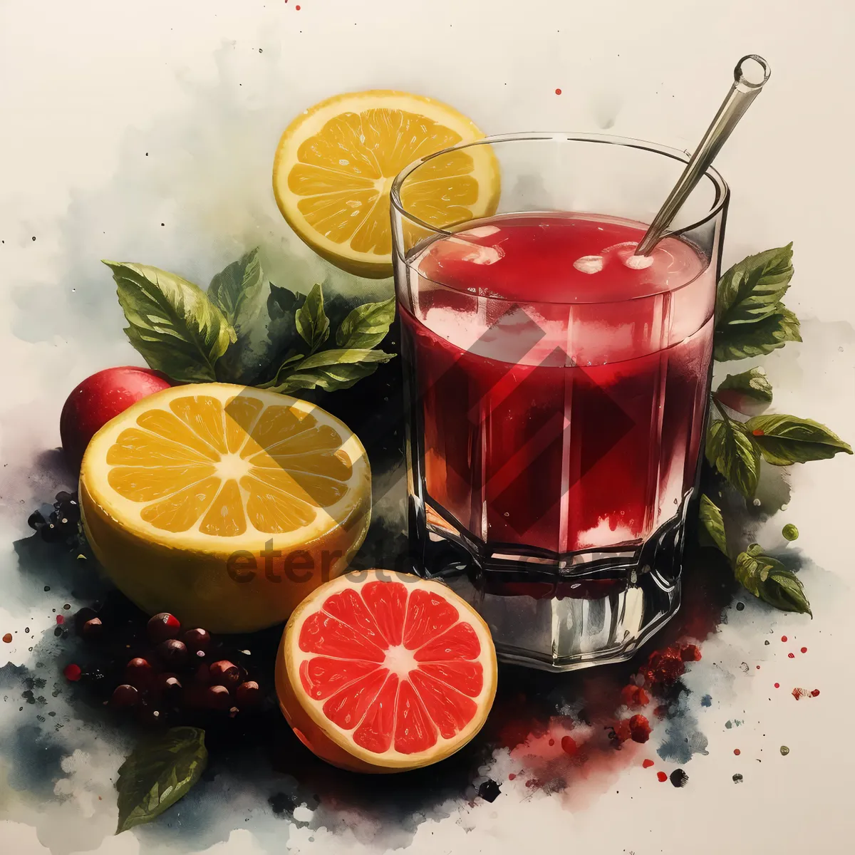Picture of Refreshing Citrus Fruit Juice in a Glass