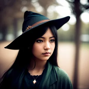 Pretty Lady in Academic Gown with Mortarboard