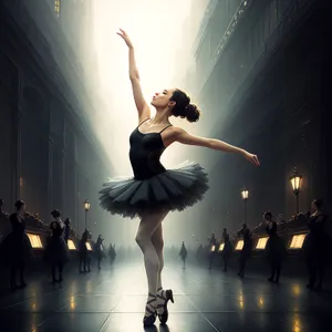 Elegant Ballerina Gracefully Performing a Modern Dance