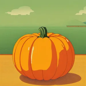 Festive Autumn Jack-O'-Lantern Decoration with Orange Pumpkin