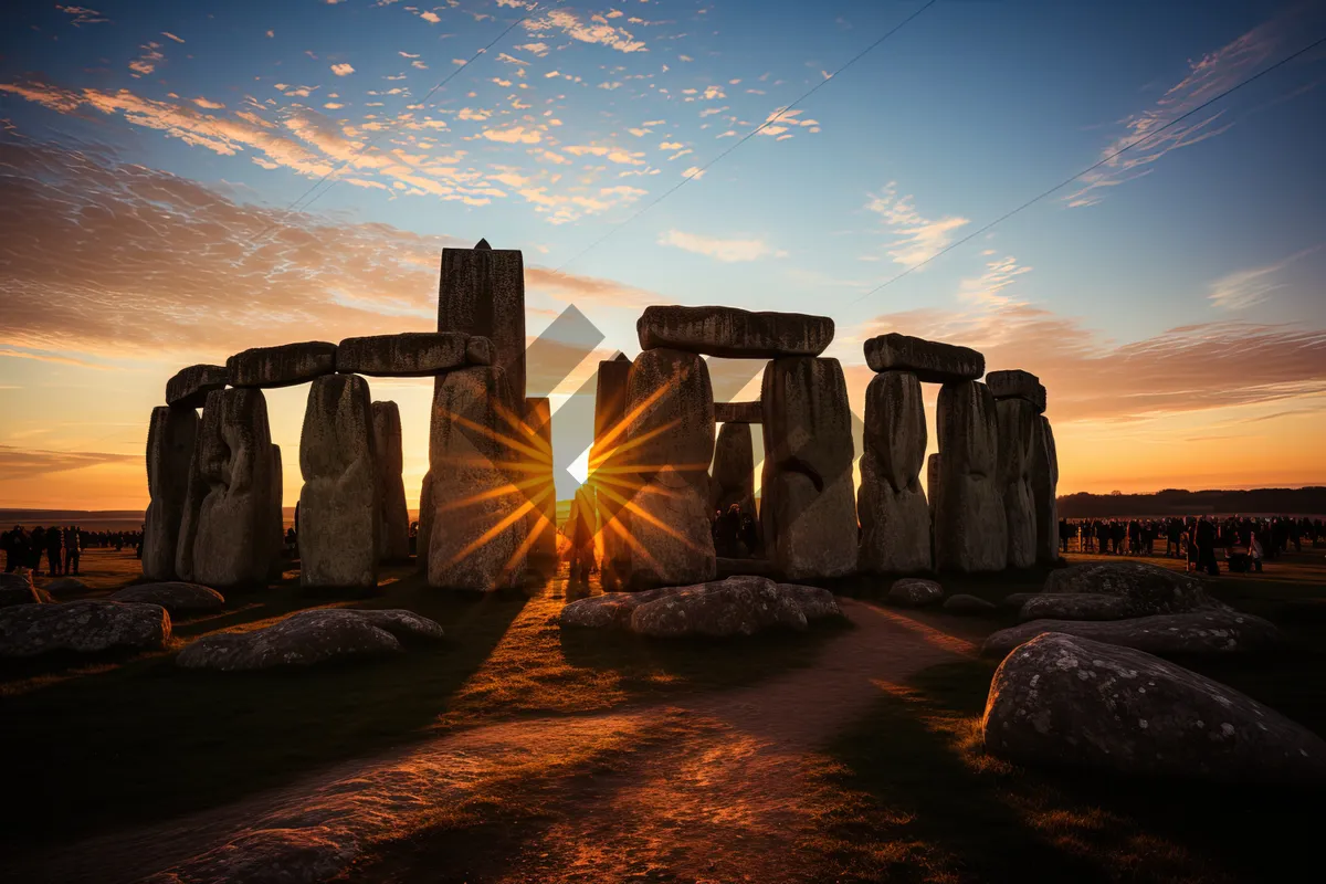 Picture of Ancient City Skyline at Sunset