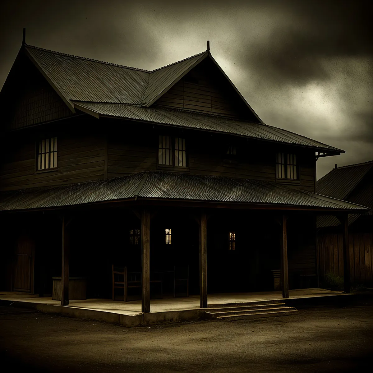 Picture of Modern Residential House with Tile Roof