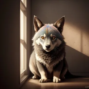 Cute Malamute Sled Dog with Piercing Eyes