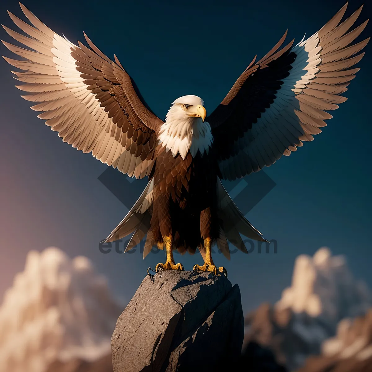 Picture of Majestic Sky Hunter: Bald Eagle in Flight