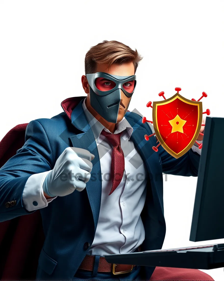 Picture of Professional businessman in stylish glasses and mask portrait.