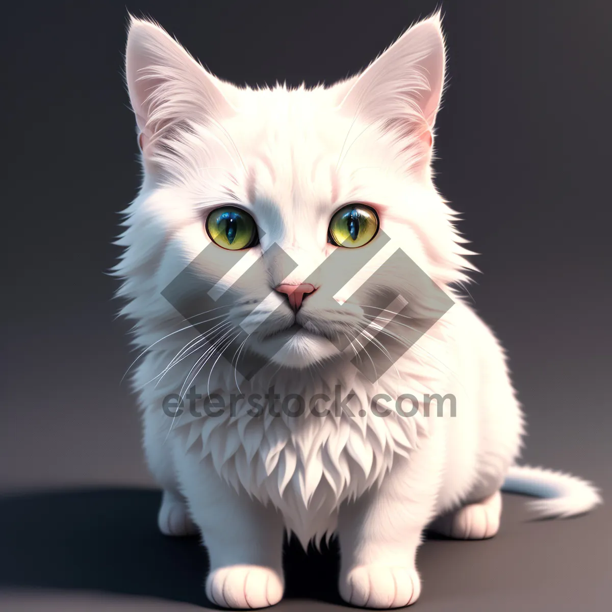 Picture of Curious kitty with striking striped fur sitting