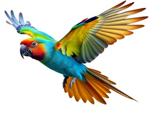 Colorful Macaw Bird with Orange and Yellow Wings