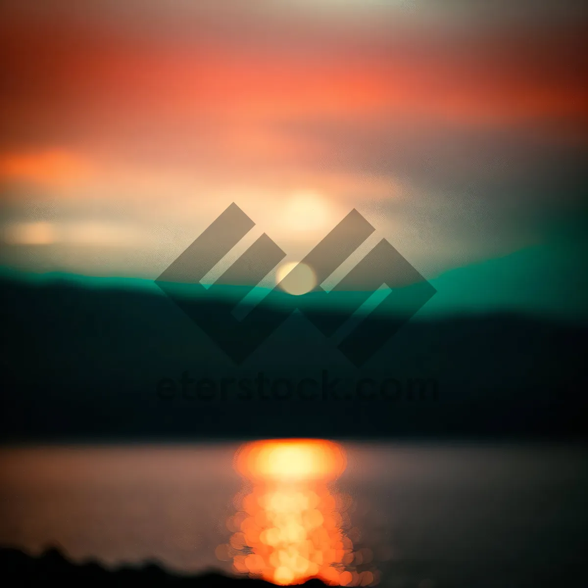 Picture of Vibrant Sunset Sky over Ocean