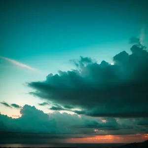 Vibrant Sunset Over Calm Ocean