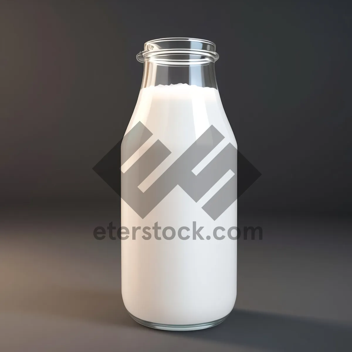 Picture of Fresh and Healthy Milk in Clear Glass Bottle