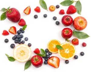 Fresh Fruit Salad with Berries and Kiwi.