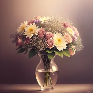 Exquisite Pink Floral Bouquet in Glass Vase