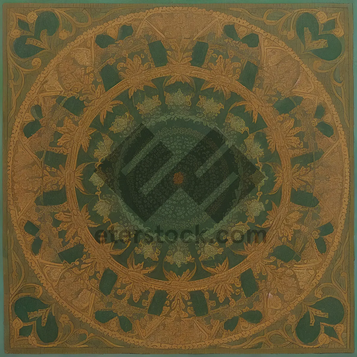 Picture of Vintage Arabesque Mosaic Art Design: Decorative Antique Gong.