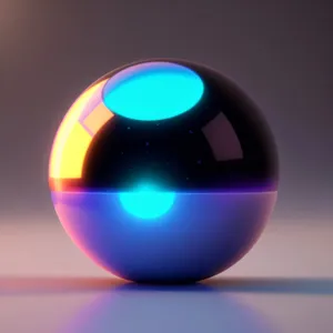 Shiny Glass Button Icon: Reflective Sphere in Bright Orange