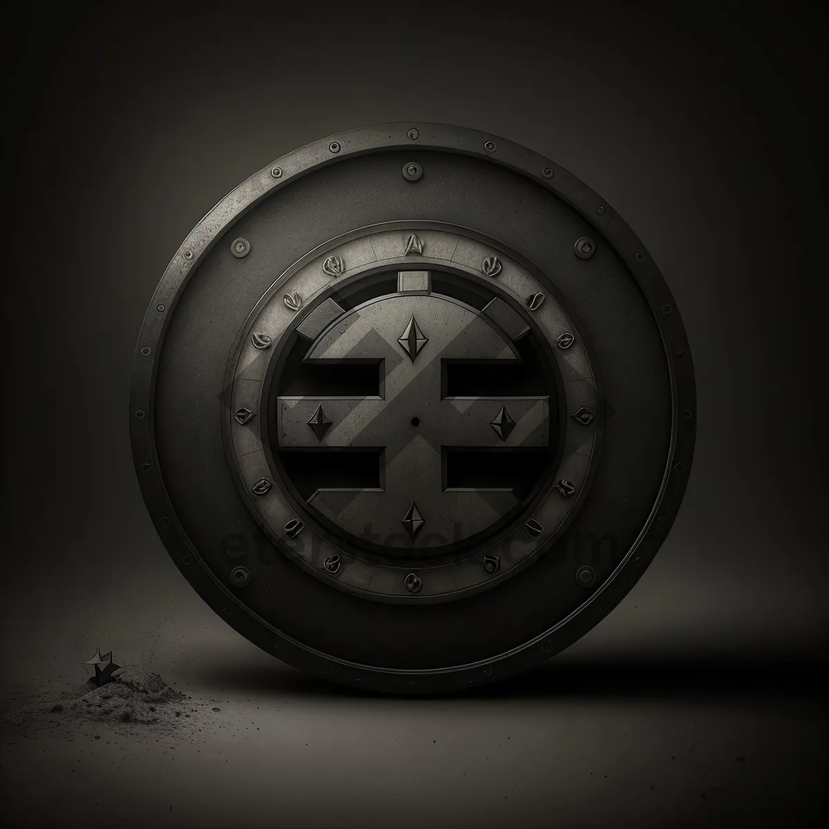 Picture of Shiny Metallic Round Black Button Icon