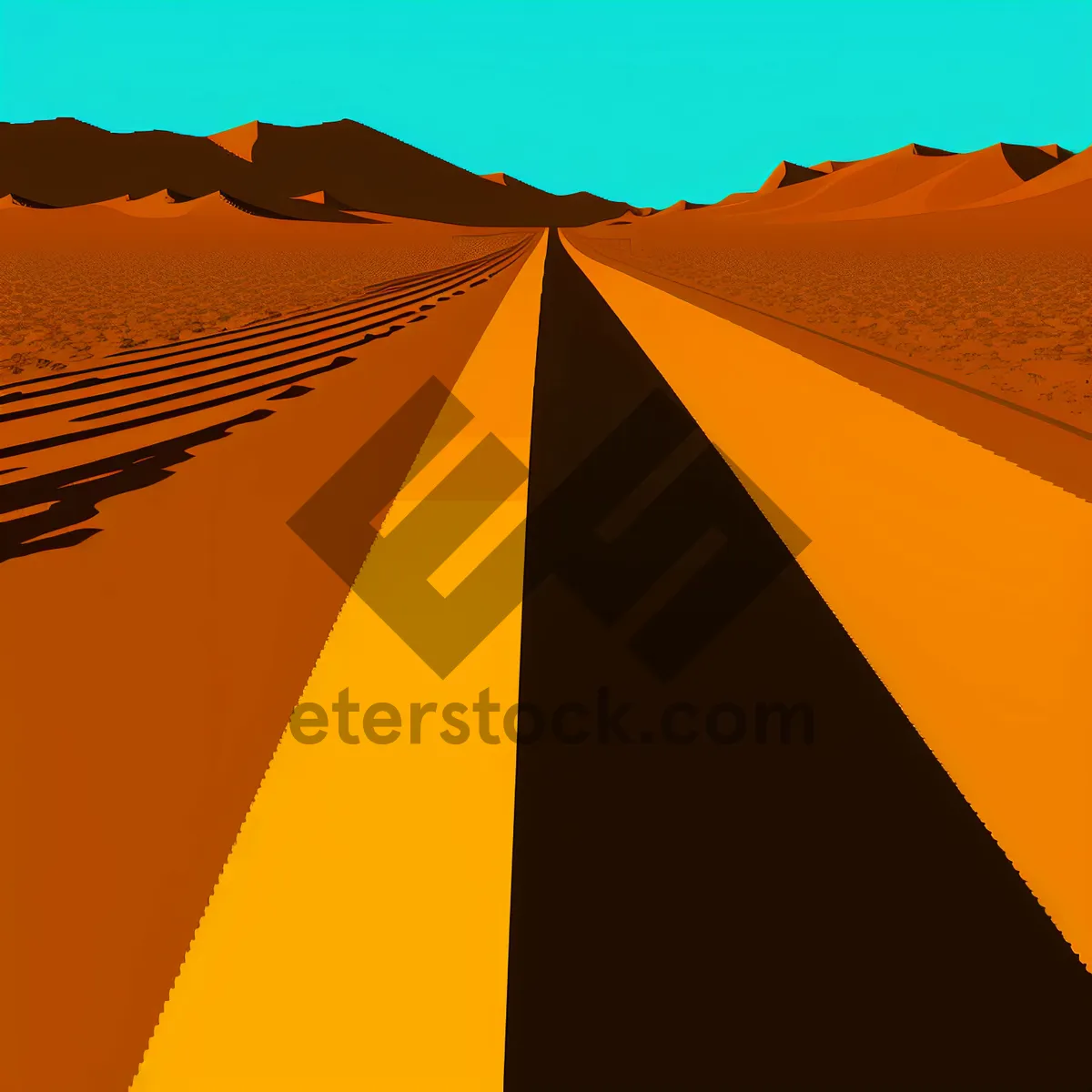 Picture of Dune Pyramid in Desert Landscape - Graphic Design