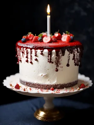 Delicious Strawberry Cream Cake with Gourmet Decoration