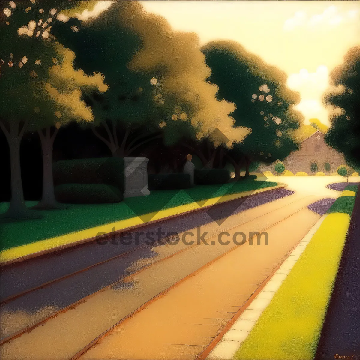 Picture of Speeding through the countryside under a bright sky.