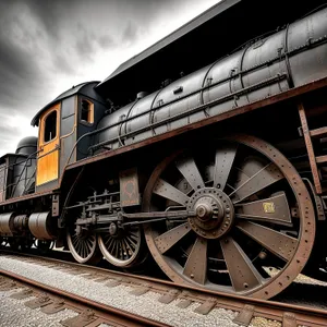 Vintage Steam Locomotive on Railway Tracks