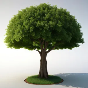 Miniature Evergreen Bonsai Tree in Forest