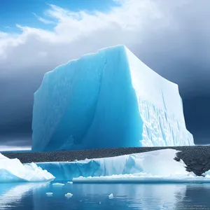 Majestic Arctic Glacier amidst Serene Waters