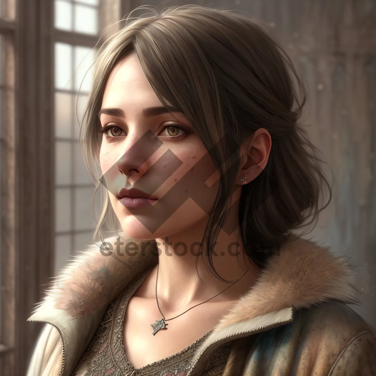 Picture of Captivating Cover Girl with alluring smile and beautiful brunette locks