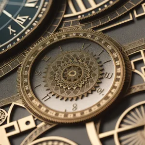 Ancient Time Symbol: Antique compass and clock.
