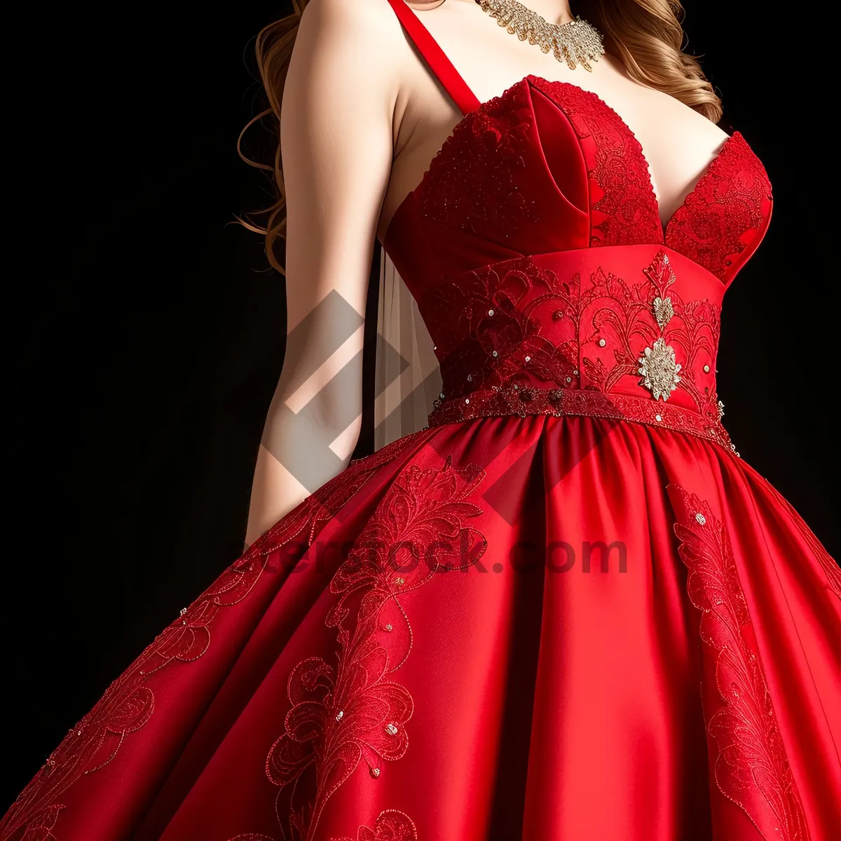 Picture of Elegant Lady in Attractive Dinner Dress