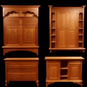 Antique Wooden Wardrobe with Intricate Carvings