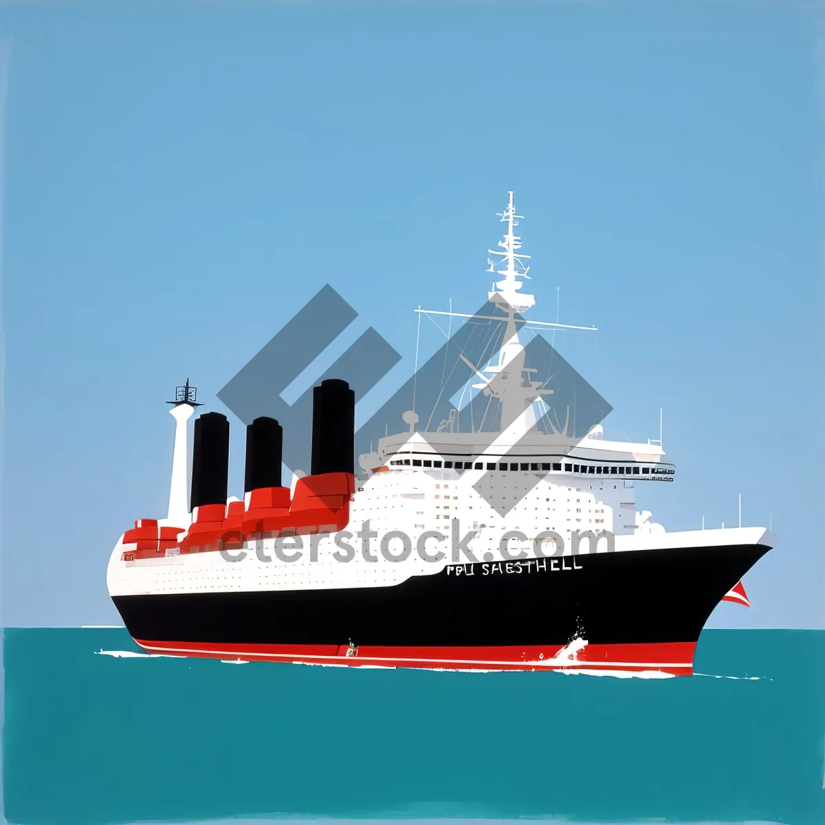 Picture of Liner Ship at Sea: Nautical Transportation for Ocean Travel