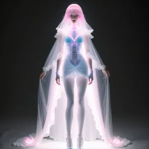 Fashionable ice skeleton dress - 3D anatomy image