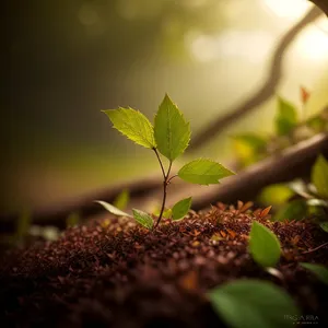 Fresh Spring Growth: Holly Tree Seedling in Garden