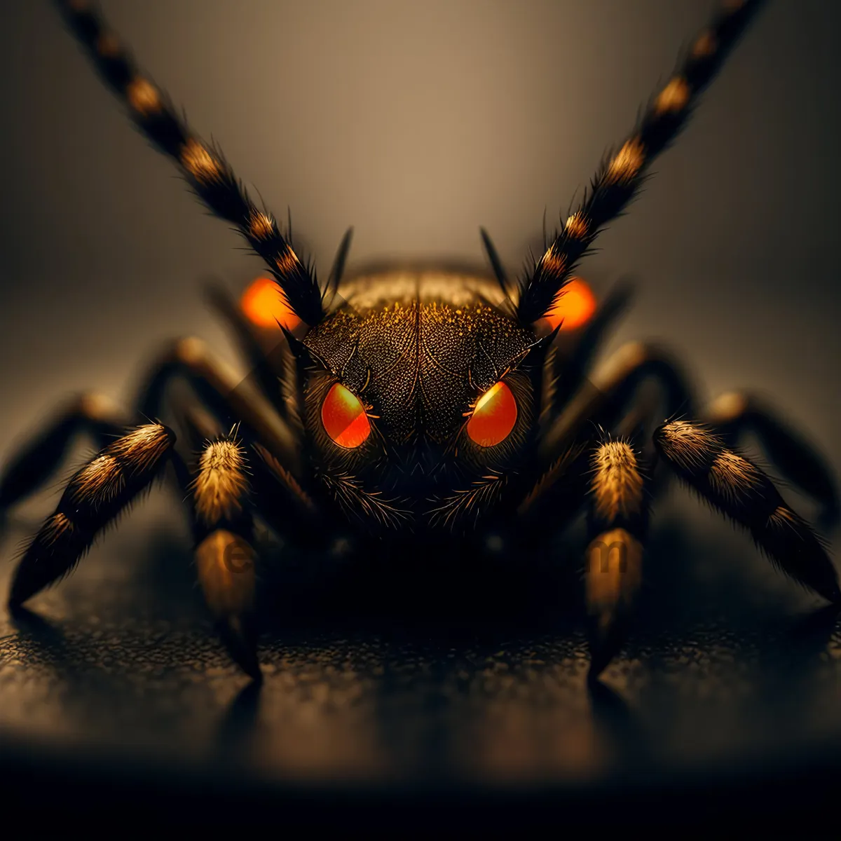 Picture of Black Widow Arachnid with Piercing Black Eyes