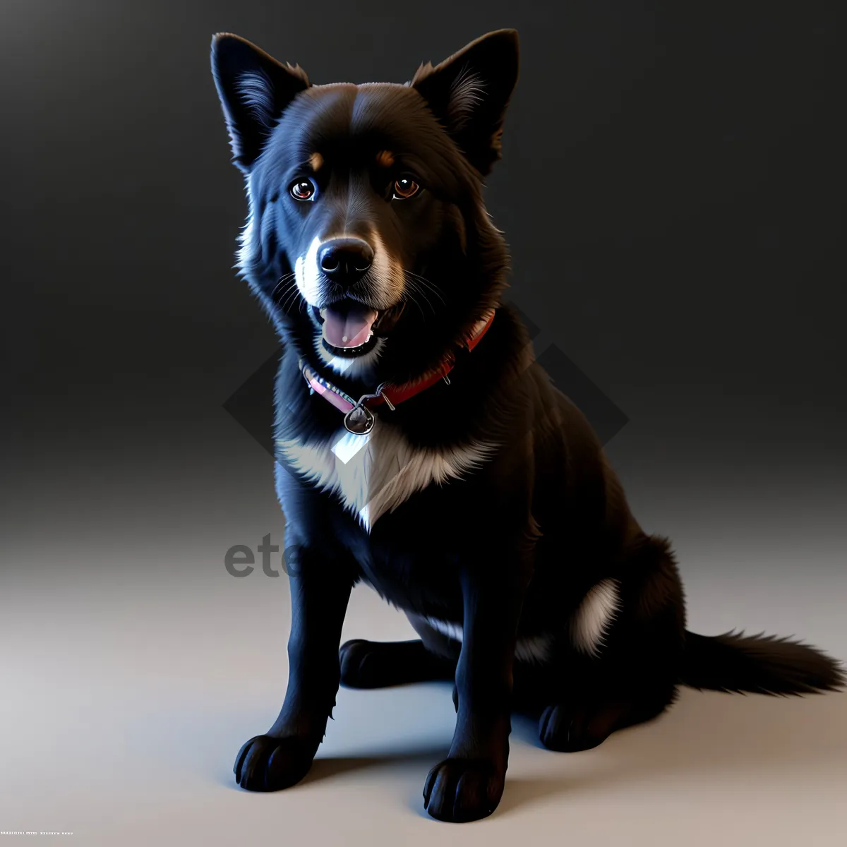 Picture of Adorable black and brown purebred shepherd dog