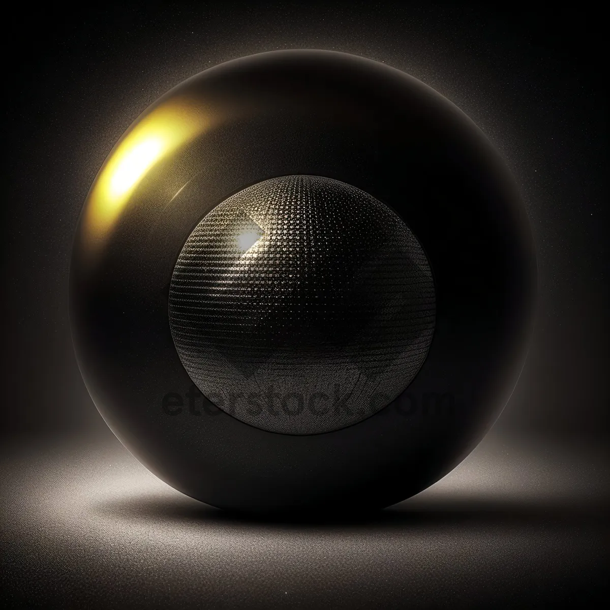 Picture of Shiny Black Button with Glass Reflection
