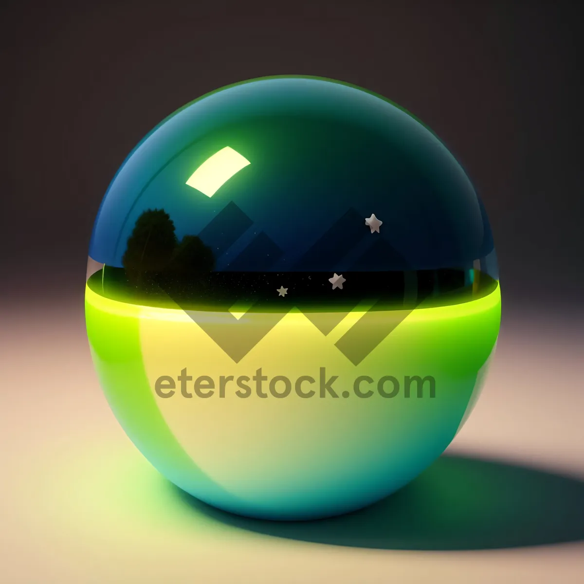 Picture of Globular Earth Flag Button with Shiny Relief