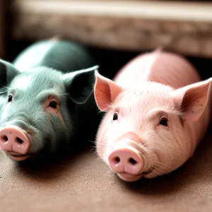 Adorable Pink Piglet on Farm