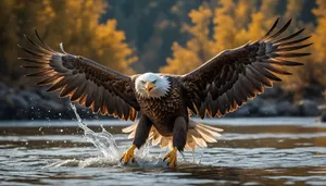 Majestic Bald Eagle in Flight - Avian Predator Sentinels