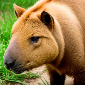 Brown Calf on Grassy Field - Wildlife Farm