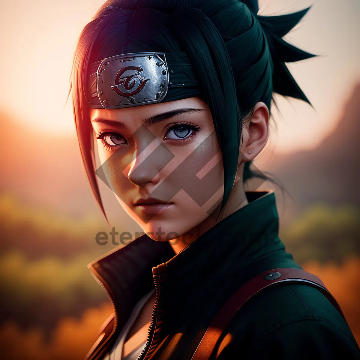 Picture of Stylish Lady with Daring Goggles and Captivating Smile