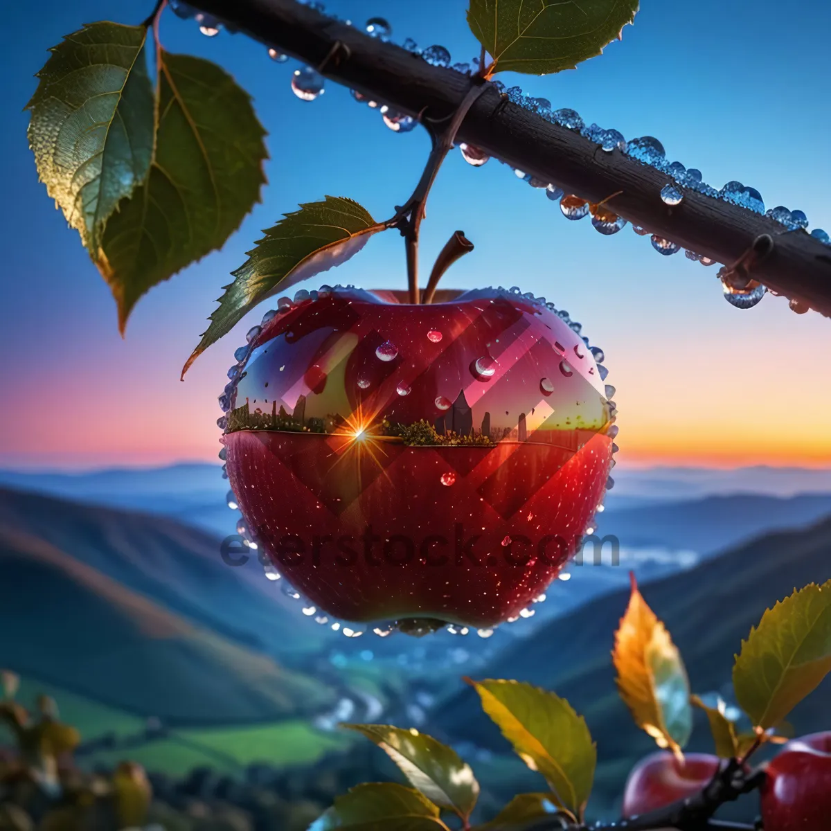 Picture of Juicy Red Delicious Apple Ornament for Holiday Celebration