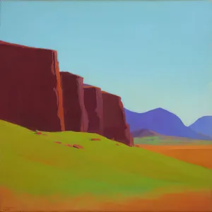 Sandy Dunes under Sunlit Sky in Rural Landscape