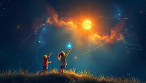 Starry Night Sky Fantasy Artwork Cosmic Glow.