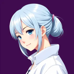 Stylish Cartoon Model with Sexy Hair